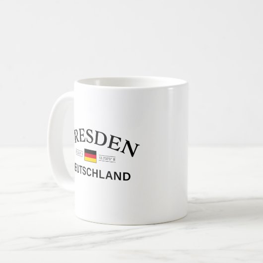 Dresden Deutschland Coordinates German Kaffeetasse (Vorderseite Links)