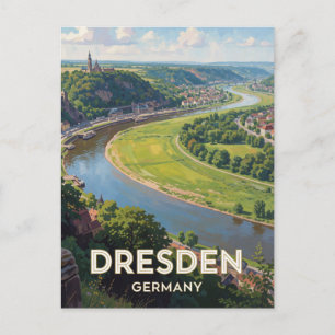 Dresden Deutschland Flussufer Reise Postkarte
