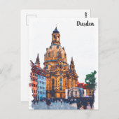 Dresden Deutschland Frauenkirche Stadtansicht Postkarte (Vorne/Hinten)