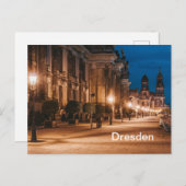 Dresden, Deutschland Night Time Street View Postkarte (Vorne/Hinten)