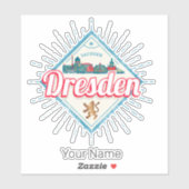 Dresden Deutschland Sachsen Retro Skyline Vintag Aufkleber (Blatt)