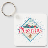 Dresden Deutschland Sachsen Retro Skyline Vintag Schlüsselanhänger (Vorderseite)