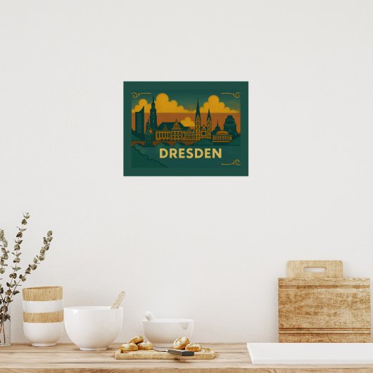 Dresden Deutschland Stadt Kunst Poster (Küche)