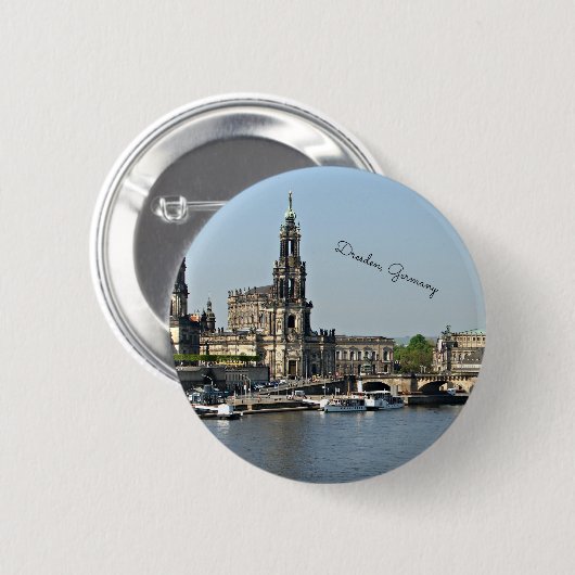 Dresden, Deutschland, Stadtbild Button (Vorne & Hinten)