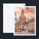 Dresden Deutschland Travel Place Watercolor Postkarte<br><div class="desc">Dresden Deutschland Berühmter Platz Wassersportzentrum</div>