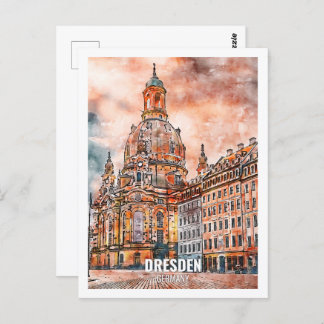 Dresden Deutschland Travel Place Watercolor Postkarte