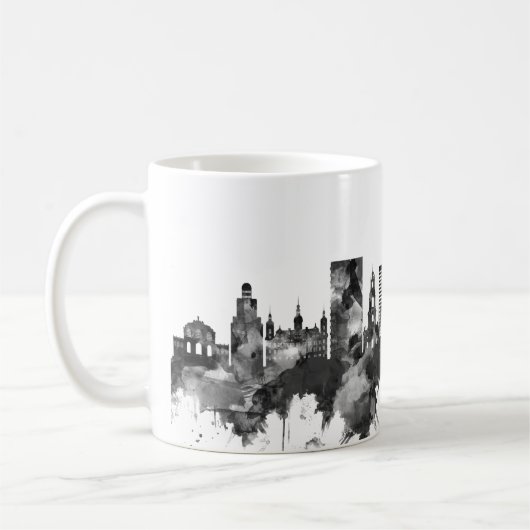 Dresden Germany Skyline BW Kaffeetasse (Links)