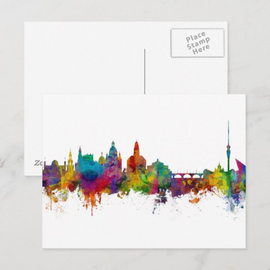 Dresden Germany Skyline Postkarte (Vorne/Hinten)