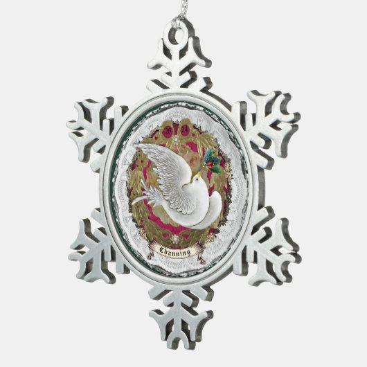Dresden Lace Snow Dove Ornament (Rechts)