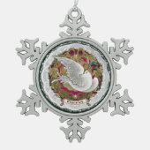 Dresden Lace Snow Dove Ornament (Vorderseite)