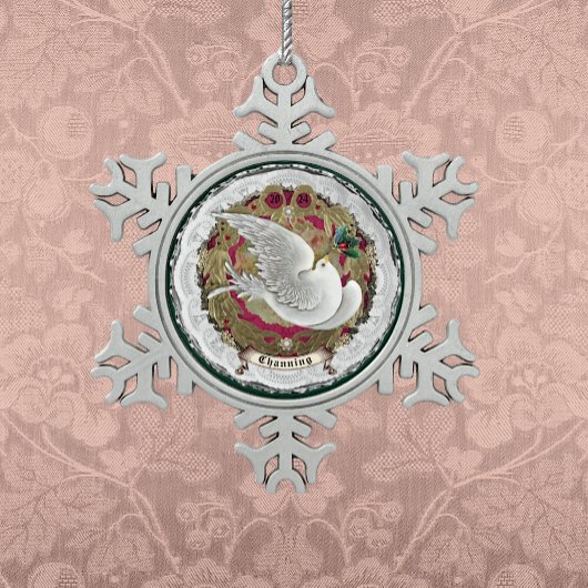 Dresden Lace Snow Dove Ornament
