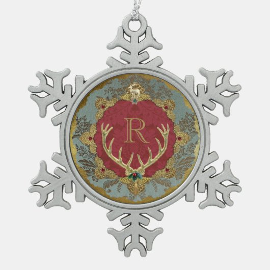Dresden 'Lordly' Snowflake Rahmen Ornament (Vorderseite)