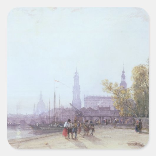 Dresden Quadratischer Aufkleber (Vorderseite)