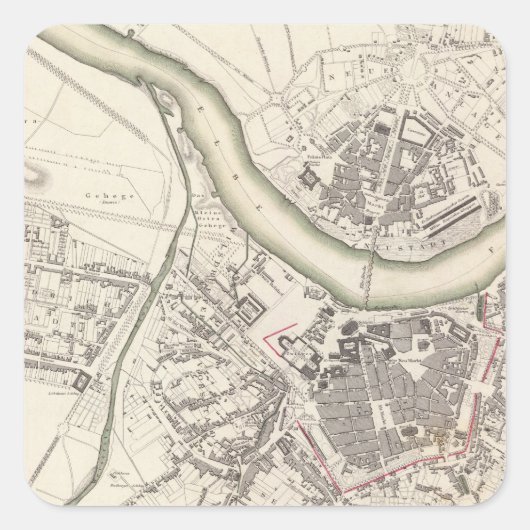 Dresden Quadratischer Aufkleber (Vorderseite)