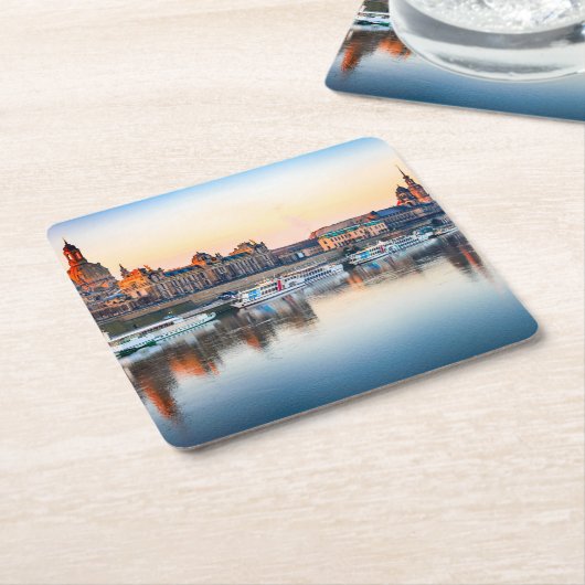 Dresden Rechteckiger Pappuntersetzer (angewinkelt)