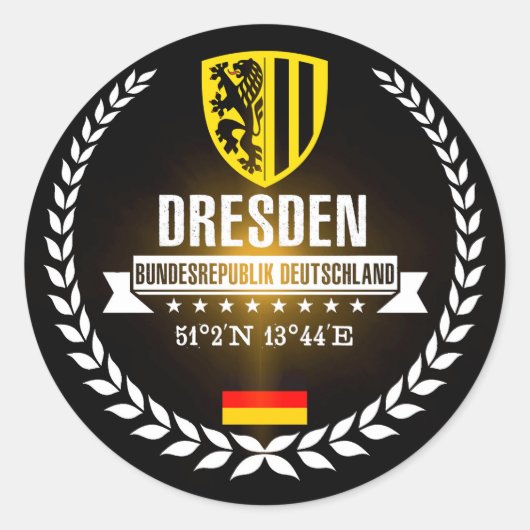 Dresden Runder Aufkleber (Vorderseite)