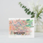 Dresden Sachsen Deutschland Illustrierte Karte (Stehend Vorderseite)