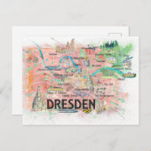 Dresden Sachsen Deutschland Illustrierte Karte (Vorne/Hinten)