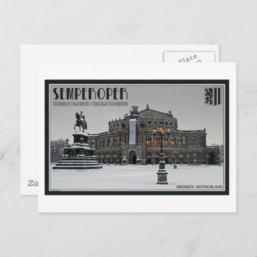 Dresden - Semperoper Winter Postkarte (Vorne/Hinten)