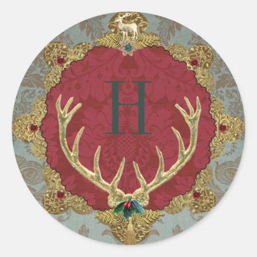 Dresden Siegel "Lordly Round Monogram" Runder Aufkleber (Vorderseite)