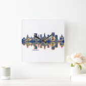 Dresden Skyline Quadratische Wanduhr (Zuhause)