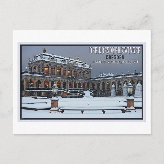 Dresden - Zwinger Palace Winter LS Postkarte (Vorderseite)