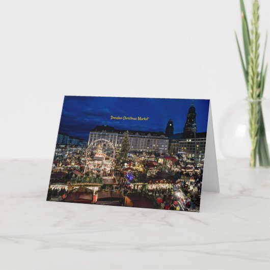 Dresdener Weihnachtsmarkt Feiertagskarte (Vorderseite)