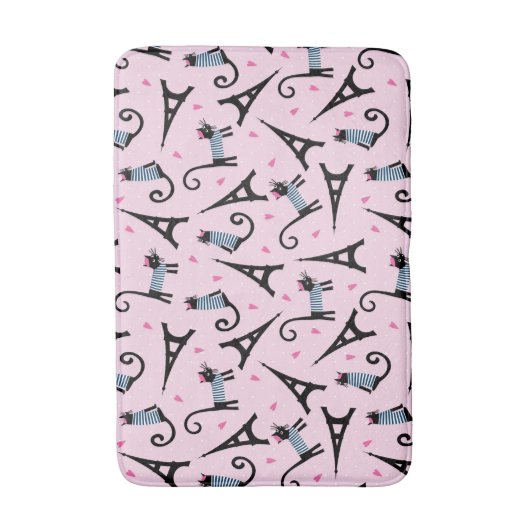 Dresdfarbene Katze im französischen Stil mit Eiffe Badematte (Vorderseite Vertikal)