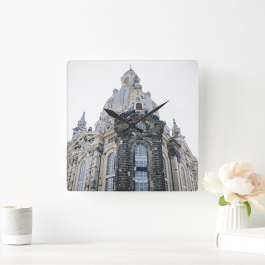 Dresdner Hausmauer Quadratische Wanduhr (Zuhause)