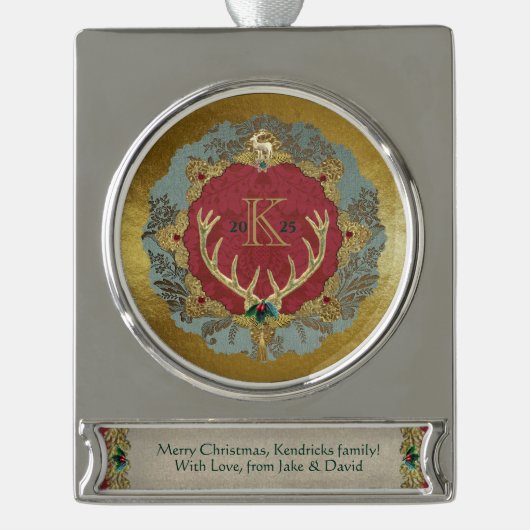 Dresdner "Herrschaftliches" Banner-Ornament Silber (Vorderseite)