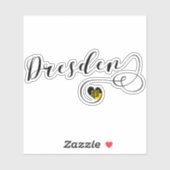 Dresdner Herzenflagge Aufkleber (Blatt)