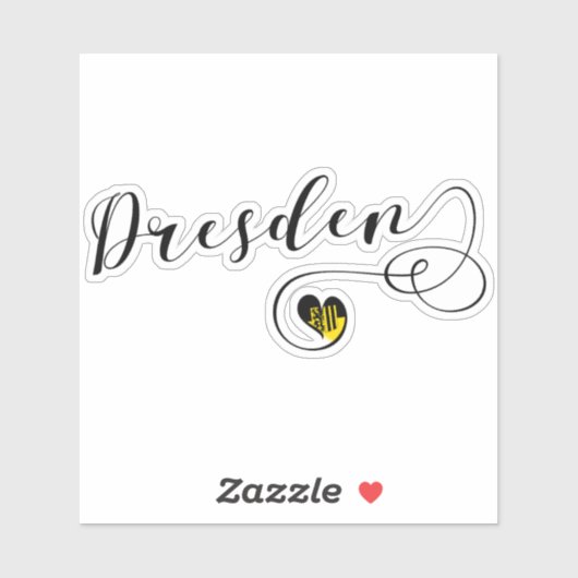 Dresdner Herzenflagge Aufkleber (Blatt)