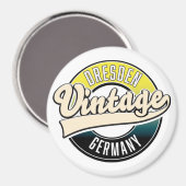 Dresdner Logo im Vintagen Stil Magnet (Vorderseite/Rückseite)