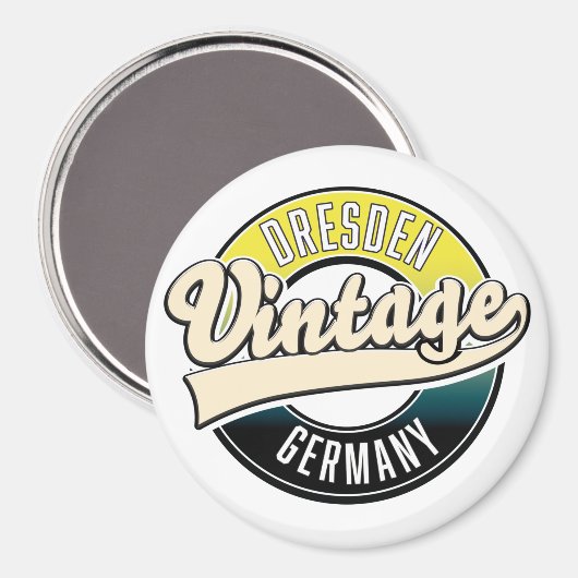 Dresdner Logo im Vintagen Stil Magnet (Vorderseite/Rückseite)