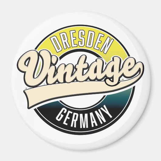 Dresdner Logo im Vintagen Stil Magnet (Vorne)