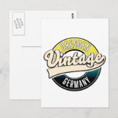 Dresdner Logo im Vintagen Stil Postkarte (Vorne/Hinten)