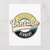 Dresdner Logo im Vintagen Stil Postkarte (Vorderseite)