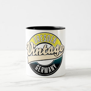 Dresdner Logo im Vintagen Stil Zweifarbige Tasse
