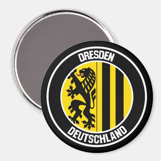 Dresdner RundEmblem Magnet (Vorderseite/Rückseite)