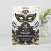 Dress Code Prom Kostümmasquerade Ball Hochzeit Einladung (Stehend Vorderseite)