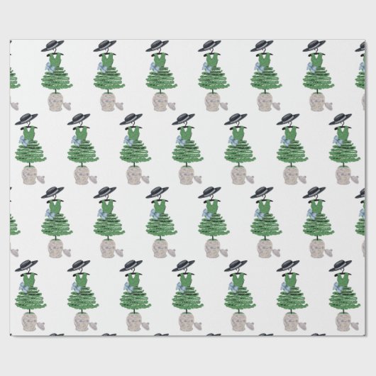 Dress Fashion Topiary Ginger Glas Geschenkpapier (Flach)