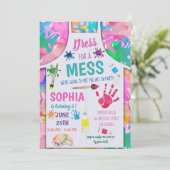 Dress for a Mess Painting Party Art Girl Einladung (Stehend Vorderseite)