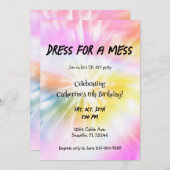 Dress for chess - Gefärbte Krawatte Party Einladung (Vorne/Hinten)