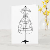 Dress Form Karte (Gelbe Blume)