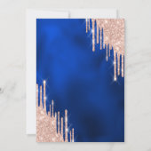 Dress Glitter Drips Glass Blue 18th Birthday Einladung (Rückseite)