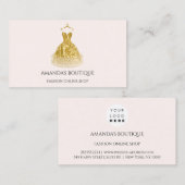 Dress Logo Fashion Boutique Event Gold Glitzer Visitenkarte (Vorne/Hinten)