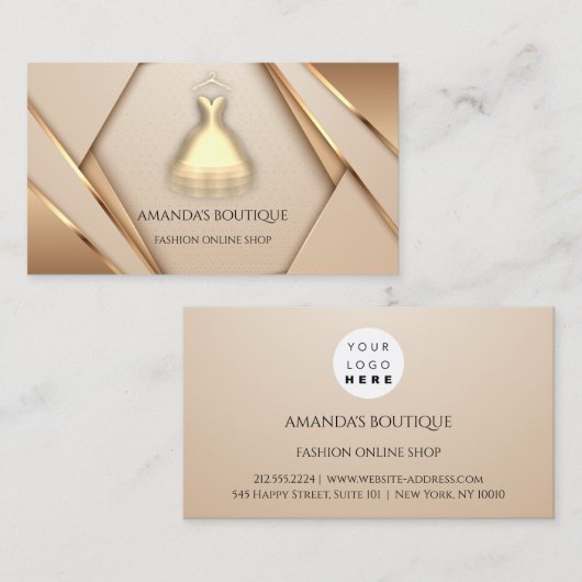 Dress Logo Fashion Boutique Online Shop Gerahmt Visitenkarte (Vorne/Hinten)