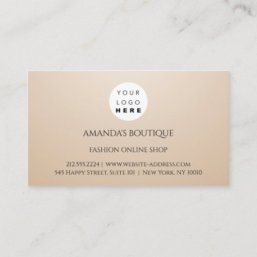 Dress Logo Fashion Boutique Online Shop Gerahmt Visitenkarte (Rückseite)