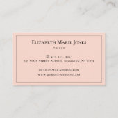 Dress Mannequin Blush Pink Minimalistische Mädchen Visitenkarte (Rückseite)