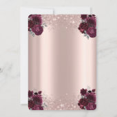 Dress Rose Gold Confetti Burgundy Rose 50. Einladung (Rückseite)